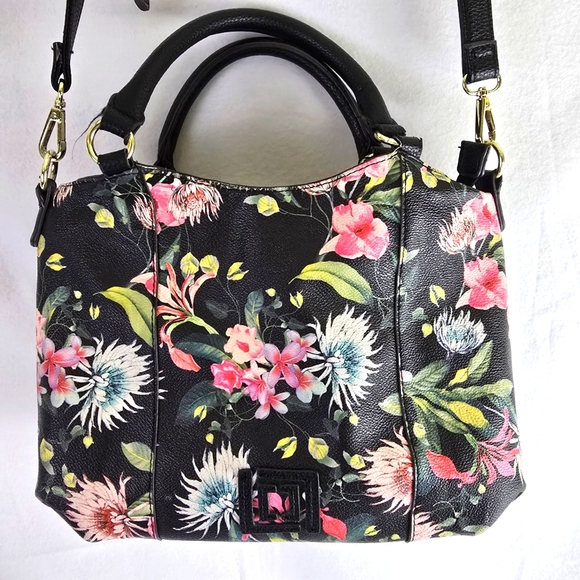 Liz Claiborne Purse Grandmacore Floral Shoulder handbag Back pocket Long Strap - Picture 9 of 12